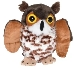 Wild Republic Pocketkins Eco Great Horned Owl Stuffed Animal - 5" New