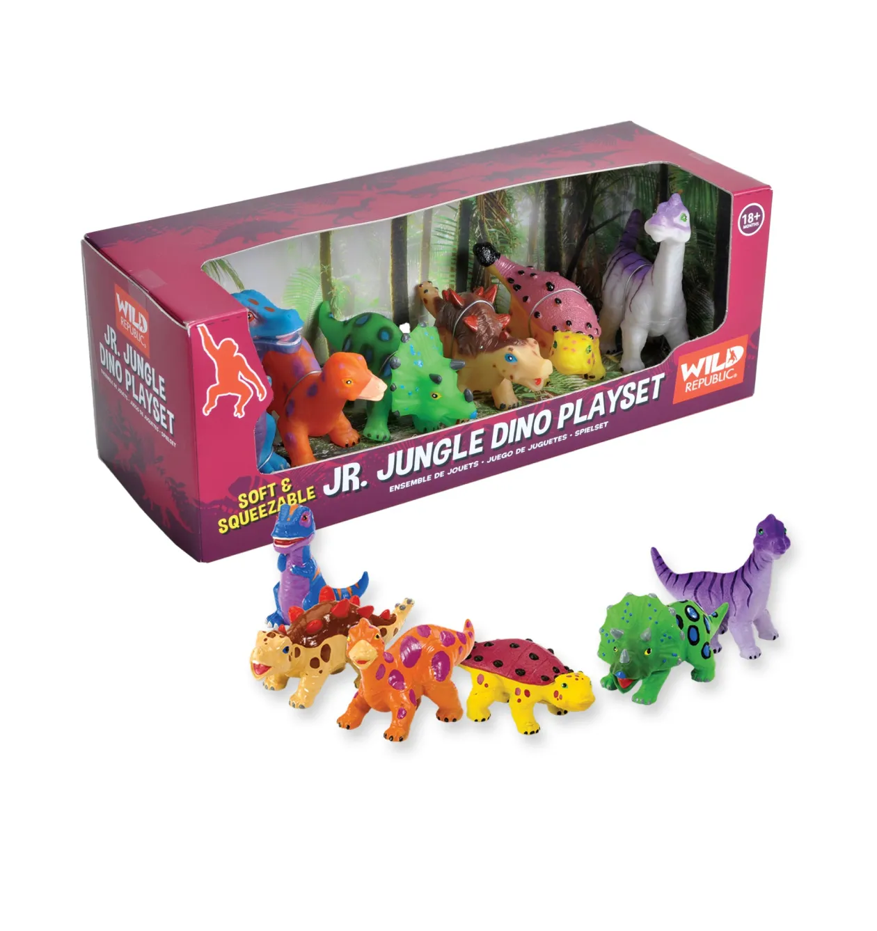 Wild Republic Soft Dinosaurs Play Set New