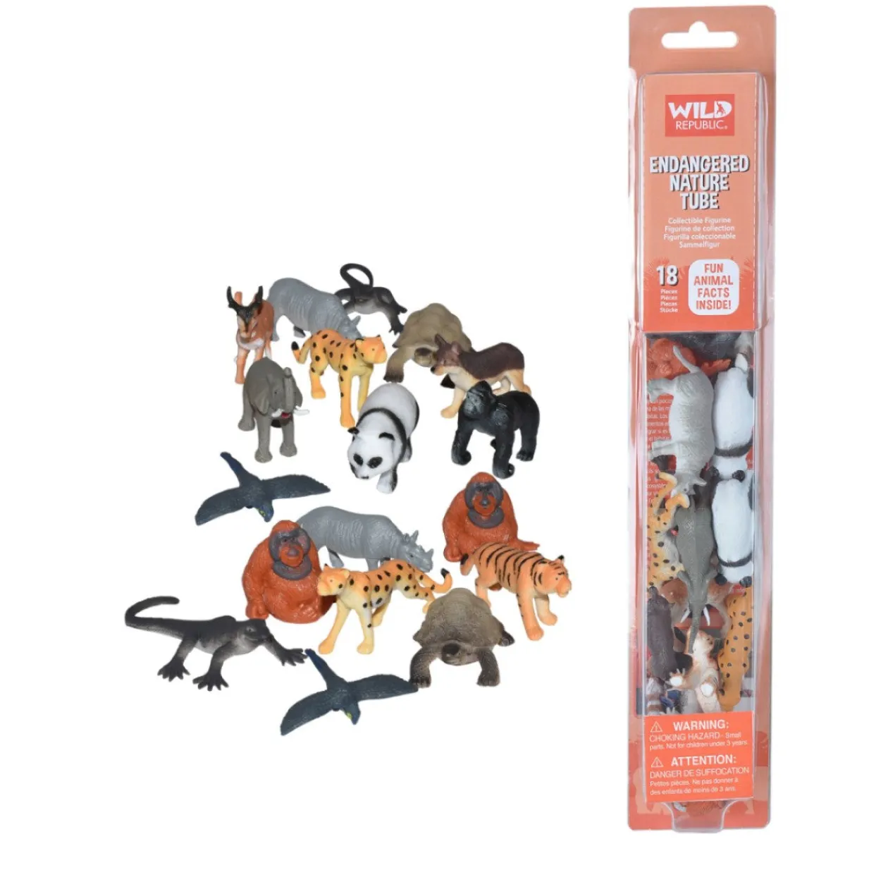 Wild Republic Tube of Endangered Species Figurines with Playmat Flash Sale