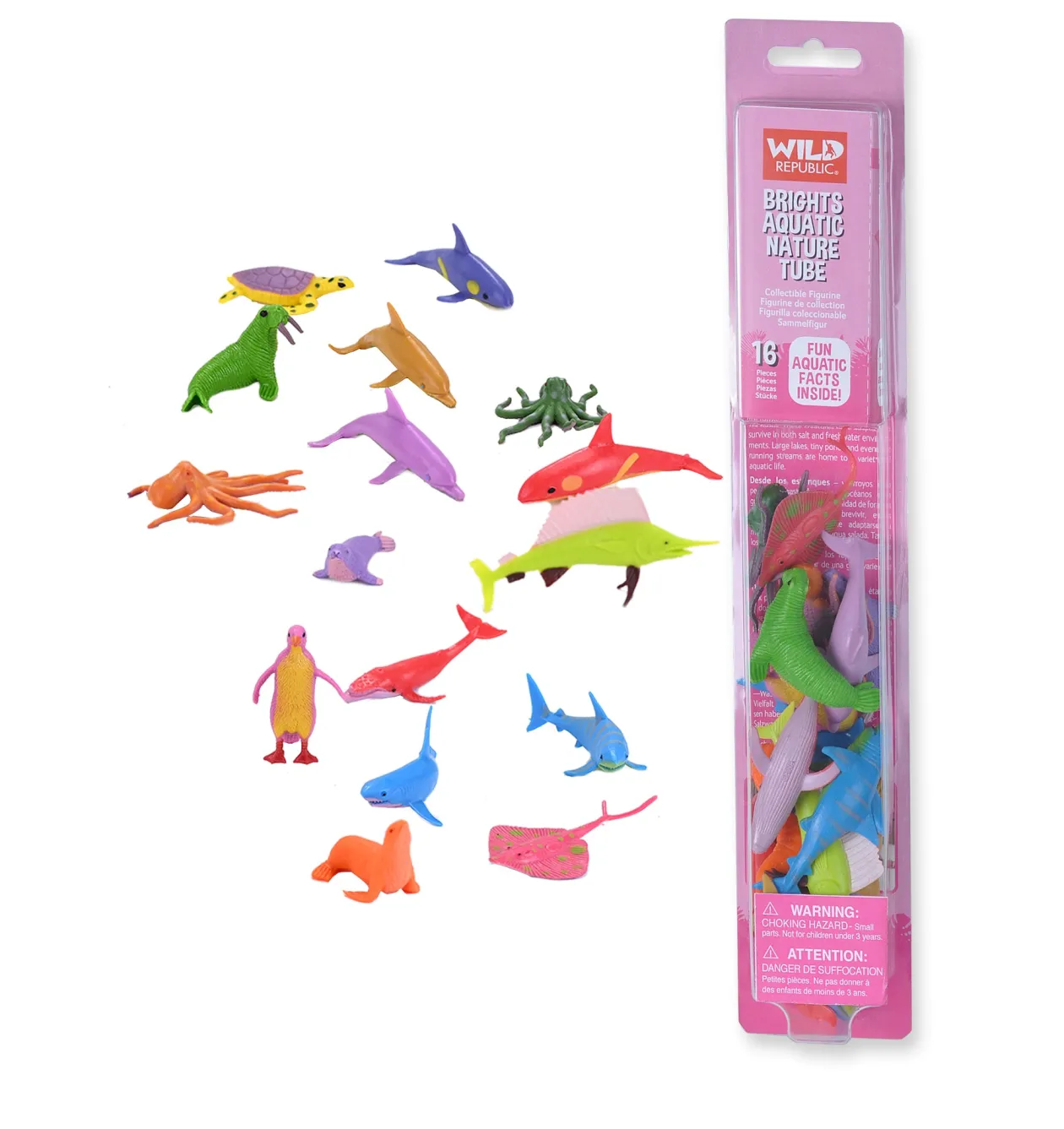 Wild Republic Tube of Neon Aquatic Figurines with Playmat Shop